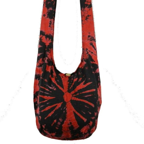 BTP! Tie Dye Sling Crossbody Shoulder Bag Purse Hippie Hobo Cotton Bohemian Colo - Picture 3 of 4